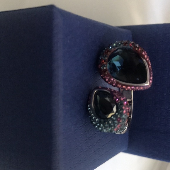 Gorgeous Authentic Swarovski Violet Blue Ombré Snake Ring. 55. New - Picture 9 of 14